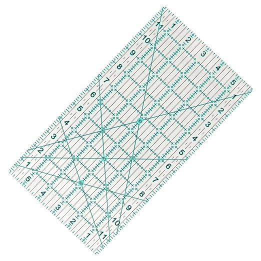 MANUFORE Quilting Ruler 6 * 12in Sewing Acrylic Anti-Slip Metric Ruler DIY Quilting Tools with Clear Printed Lines for Precise Cutting