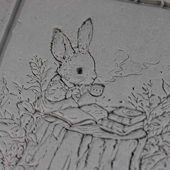 Bunny Clay Texture Roller (4") - Storybook Set #01 - Embossing Pattern Roller for Polymer & Ceramic Clay, Pottery & Crafts