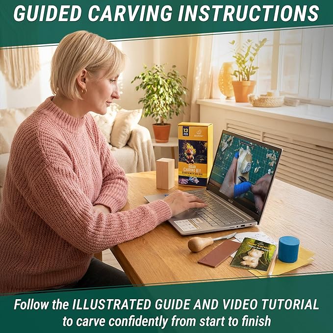 BeaverCraft Wood Carving Kit for Beginners DIY 05 - Whittling Kit with Wood Carving Knife & Basswood Blocks - Hobby Craft for Adults and Teens - Whittling Tools Set for Carvers