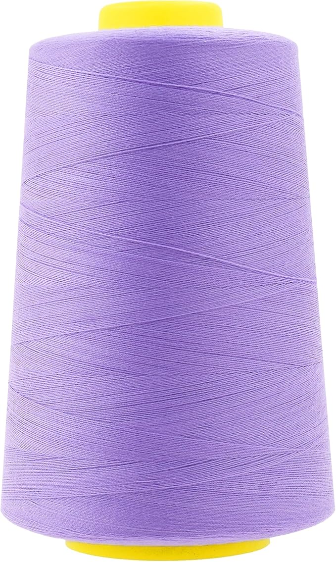 Mandala Crafts 4 Pack of Serger Threads Cones Spools - 40S/2 24000 Yards Polyester Lilac Threads for Sergers Machine and Overlock Quilting Sewing Machine