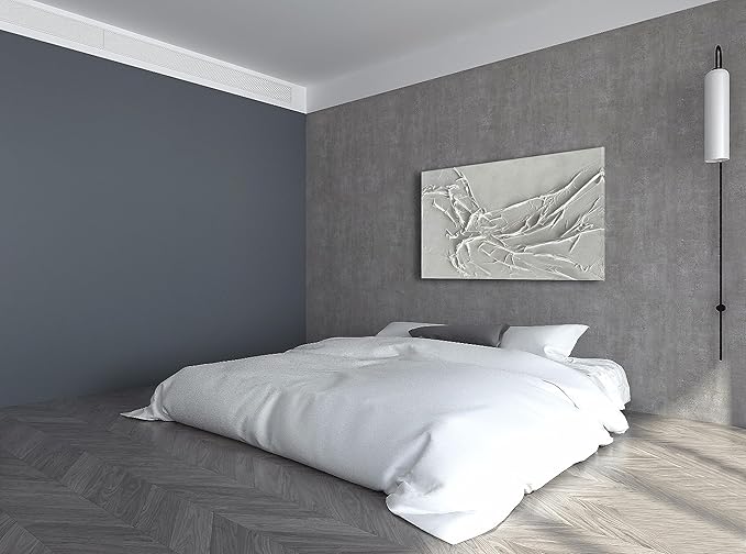 NANKAI Hand-Painted White Texture Abstract Art Painting Minimalist Art Home Office Hallway Wall Decoration Oil Painting 24x36 inches