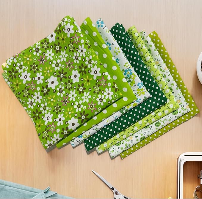 42 Pieces Cotton Fabric Squares for Quilting,9.8 x 9.8 inches, Floral and Pattern Prints, Pre-Cut Bundle for DIY Sewing