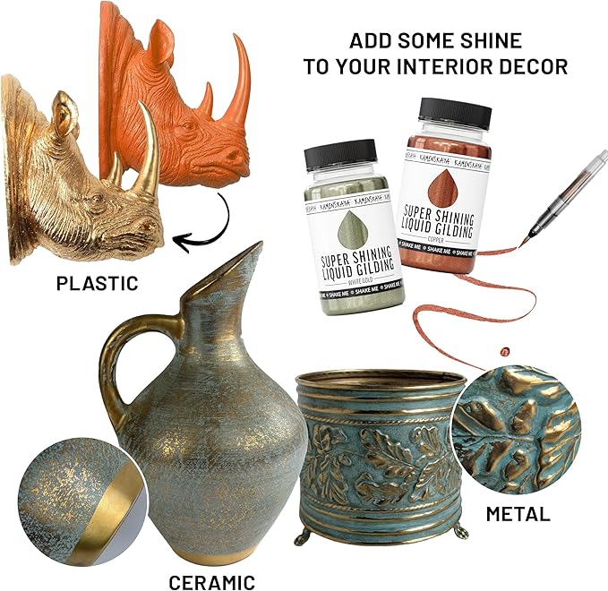 Liquid Gold Leaf Paint - Alcohol Based Fast Drying Bright Gold Liquid Leaf, 0.68 fl oz (20 ml)