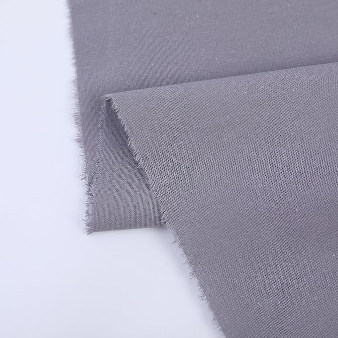 Cotton Fabric Natural Cotton Poplin Fabric by The Yard 100% Cotton, 59 Inches Wide Soft Embroidery Fabric Material for Quilting, Sewing, Crafts, Binding, Backing and Lining (Grey, 3 Yard)