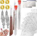 Big Eye Steel Sewing Needles Kit, 34PCS Big Eye Steel Needles Set, Portable Stainless Steel Needles for Hand Sewing, Long & Thin Handmade Quilting & Sewing Kit for DIY Sewing Projects (31 pcs kit *2)
