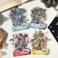 80-Piece Holographic Glitter Butterfly Art Stickers for Scrapbooking, Journaling, Resin Crafting – Waterproof Transparent Floral Fantasy Butterfly Decals