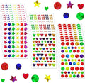 1710 Pcs Holographic Rainbow Stickers Sparkly Small Star Sticker, Varying Sizes Heart and Round Shaped for Kids Reward, Behavior Chart, Student Journal Decoration and School Classroom Teacher