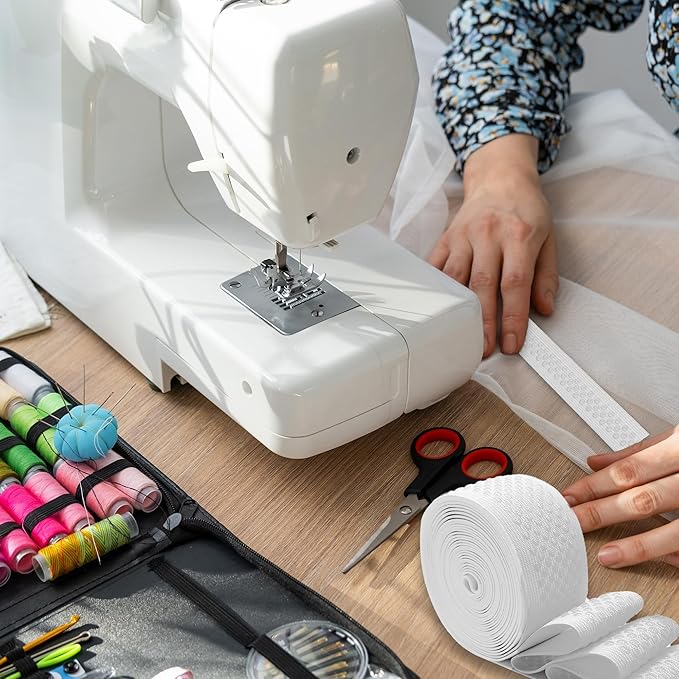 Mandala Crafts 1 Inch Elastic Silicone Gripper Tape for Clothing - 10 Yds Dotted Non Slip Elastic Band for Sewing - Pink Silicone Flat Fabric Stretchy Ribbon Straps