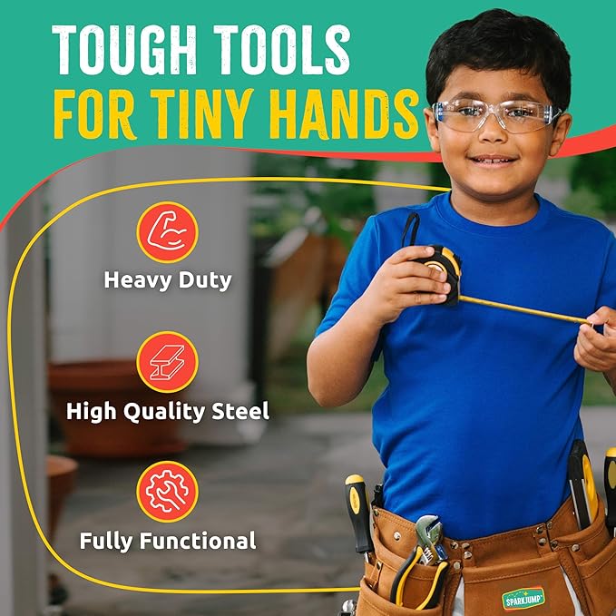 SparkJump Deluxe Kids Tool Set and DIY Wood Building Kits