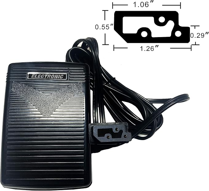 HimaPro Foot Control Pedal and Power Cord for Domestic and Imported Sewing Machines - Variable Speed Control (411646W)