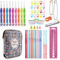 KOKNIT Professional Crochet Kit,9 Crochet Hooks Ergonomic Soft Grip,14 Aluminum Full Crochet Hooks Set with Case Include Crochet Accessories and Supplies