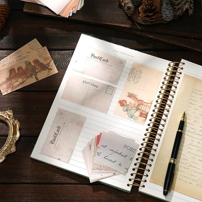 Zonon 360 Sheets Vintage Scrapbook Paper Supplies DIY Journaling Supplies for Writing Drawing, Aesthetic Retro Decorative Paper for Scrapbooking Travel Journal, 6 Sets