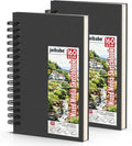 Hardcover Sketch Book，Double-Sided Hardbound Sketchbook, Spiral Sketch Pad,Acid Free Painting Art Paper for Kids and Adults (5.5x8.5 2Pack Mixed Media Sketchbook（160Gsm/98LB）)