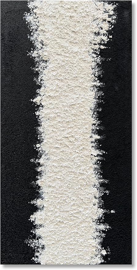 Art Hand-Painted Black and White Wall Art Textured Oil Painting Modern Abstract Art Minimalist Art Painter Home Wall Decoration 24x48 inches