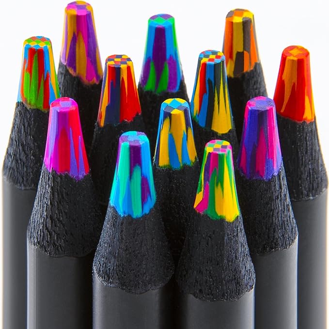 Stocking Stuffers, Art Supplies, 12 Rainbow Colored Pencils, Teen Girl Gifts Trendy Stuff, Multicolored Cool Stuff Fun Art Pencil Teen Girl Gifts Trendy Stuff for Coloring, Drawing