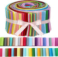 Tegeme 40 Pcs Solid Color Jelly Fabric for Quilting, Cotton Patchwork Roll, 2.55 Inch Cotton Quilting Fabric Bundle for Quilting and DIY Sewing(Solid Style)