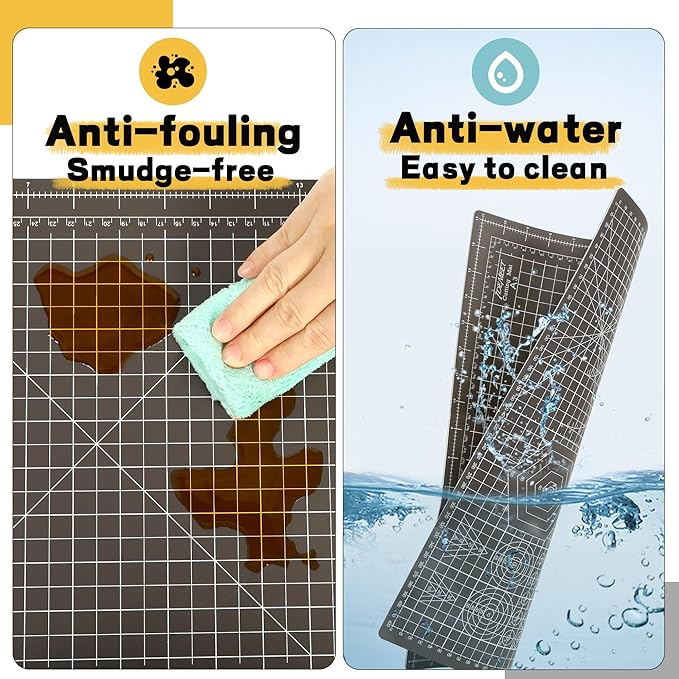 Premium Self Healing Cutting Mat 18'' x 12'', A3 Non-slip Sewing Mat for Quilting, 5-Ply Rotary Cutting Board Double-Sided for Crafts Cutting Fabric Scrapbooking Modeling Projects, Espresso Brown