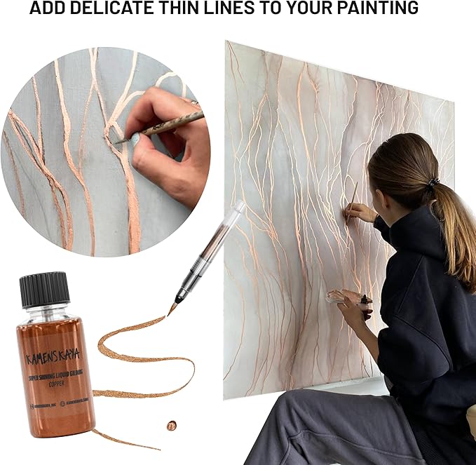 Liquid Gold Leaf Paint - Alcohol Based Fast Drying English Gold Liquid Leaf, 0.68 fl oz (20 ml)
