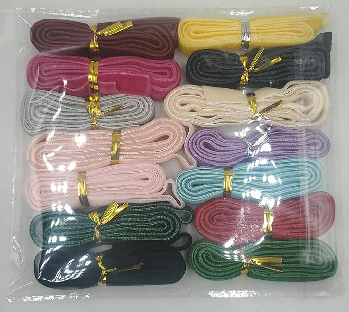 14 Yards Velvet Ribbon Spool for Headband DIY Craft (Multi-Color, 3/8")