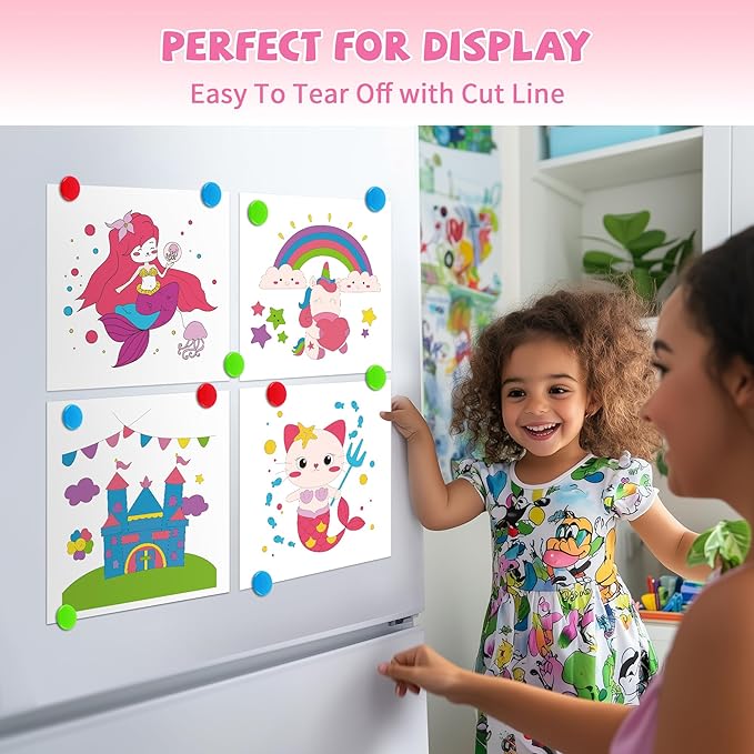 3PCS Paint With Water Books for Kids 20 Page Each,Unicorn Mermaid & Dinosaur Watercolor Paint Book Set for Kid,Toddlers Color Coloring Painting Drawing Set,Mess Free Toys Gifts for Kid Age 3 4 5 6 7 8