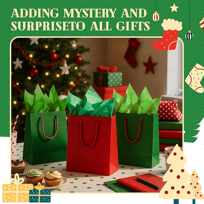 Qilery 500 Sheets Green Tissue Paper Bulk for Gift Bags 20 x 30 Inch Acid Free Wrapping Paper Sheets for St. Patrick's Day Mardi Gras Decoration DIY Crafts, Packing Supplies for Moving, Wedding Party