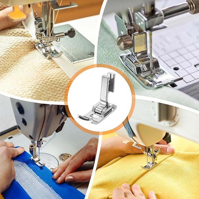 HARFINGTON 2pcs High Shank Open Toe Foot 7mm Stainless Steel Presser Foot Satin Stitch for Sewing Machine 7301H