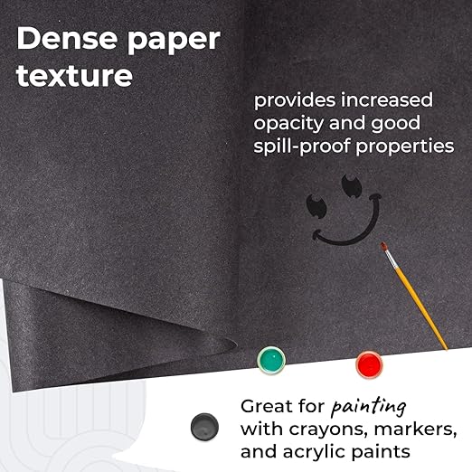 Black Kraft Paper Roll 36" x 8640" (720 feet) - Quality USA-Made Large Paper Roll 50lb Thickness for Packing, Moving, Shipping & Crafts/Art - 100% Recyclable Natural Wrapping Material by IDL Packaging