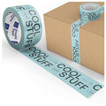 Cool Stuff Inside Decorative Packing Tape for Small Business Cute Designer Printed Packaging and Shipping Tape - Turquoise Green Black, 1.88" x 110 Yards (330 feet)