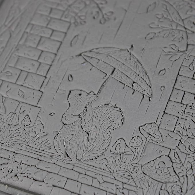Squirrel Clay Texture Roller (4") - Storybook Set #01 - Embossing Pattern Roller for Polymer & Ceramic Clay, Pottery & Crafts