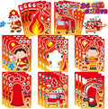24 Sheets Firefighter Stickers, Make Your Own Firefighting Theme Sticker, Make a Face Fireman Stickers for Classroom Party Favor Rewarded School