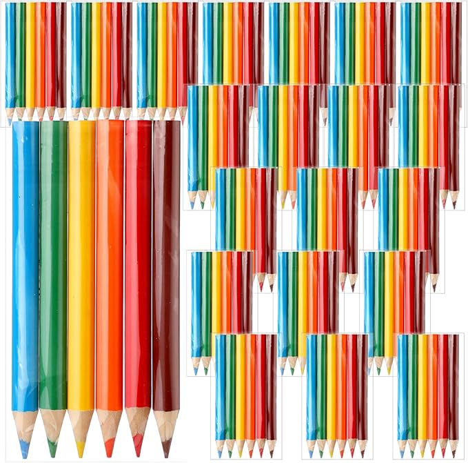 Cholemy Mini Colored Pencils 3.5 Inch Portable Short Color Pencil Bulk Coloring Pencils Pre Sharpened Drawing Colored Pencil for Painting Gift 6 Color