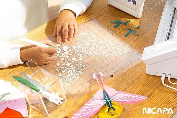 Nicapa LightGrip Cutting Mat for Silhouette Cameo 3/2/1(12x24 inch,3 Mats) Light Adhesive Sticky Quilting Cut Mats Replacement Accessories for Silhouette Cameo
