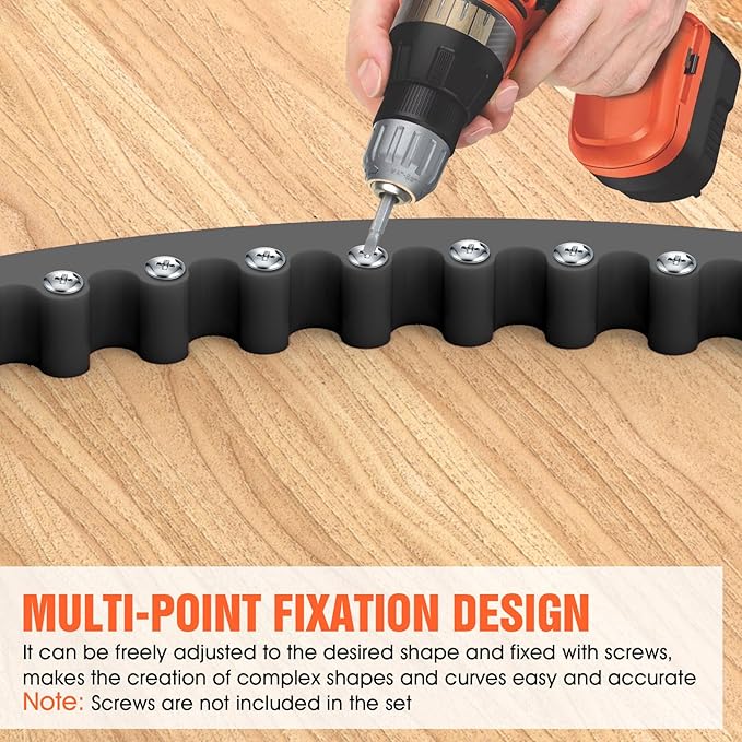 Router Templates for Woodworking,78" Plastic Woodworking Profiling Strip & Edge Guide Kit for Precision Trimming, Fits Bosch DeWalt Makita Routers, DIY Furniture Cabinet Table Edge Molding Jig (Black)