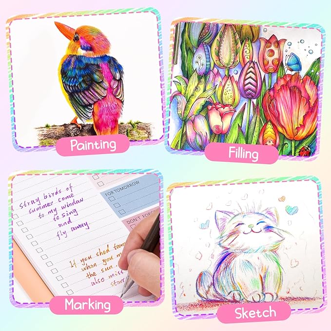 Stocking Stuffers for Kids, Art Supplies, Stocking Stuffers, Colored Pencils, Teen Girl Gifts Trendy Stuff, 12 Rainbow Pencils, Gifts for 6-12 Year Old Girl, Arts and Crafts for Kid Ages 8-12