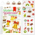 Watercolor Workbook for Beginners with Step-by-Step - 12 Watercolor Coloring Pages - 100% Cotton 300gsm/140lb Watercolor Paper - Gift for Women,Adults, Teens (Christmas)