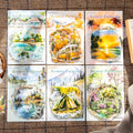 Yoksas Travel Sea Beach Nature Outdoor Watercolor Scenery Stickers - 180Pcs Waterproof Clear Adventure Camping Scrapbook Stickers for Junk Journals,Planner,Art Craft Supplies