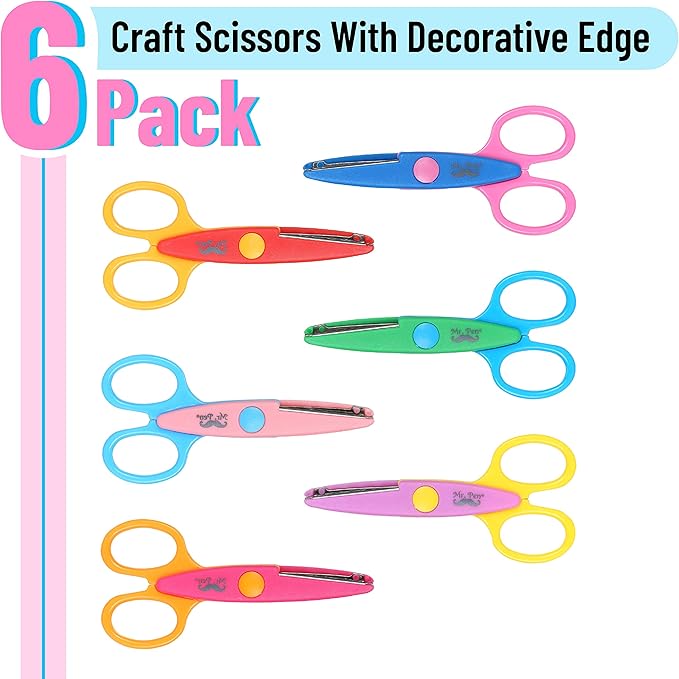 Mr. Pen Craft Scissors - Decorative Edge, 6 Pack, Zig Zag, Scrapbooking, Fancy, Pattern, Design