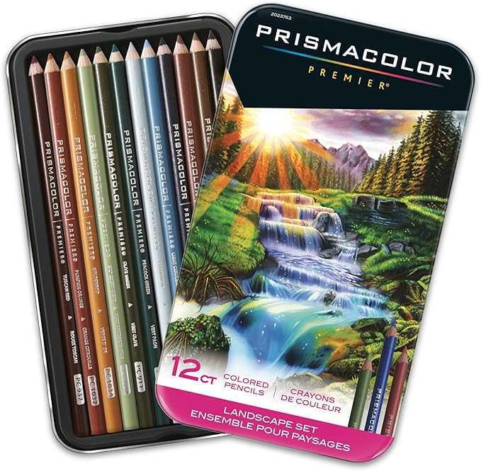 Prismacolor Premier Colored Pencils Soft Core Landscape Set Adult Coloring 12 Count