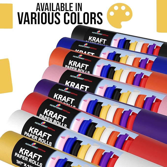 Crown Display Hot Pink Kraft Paper Roll - 36" X 1320" (110' Ft) - Perfect for Shipping & Packing - Craft Paper