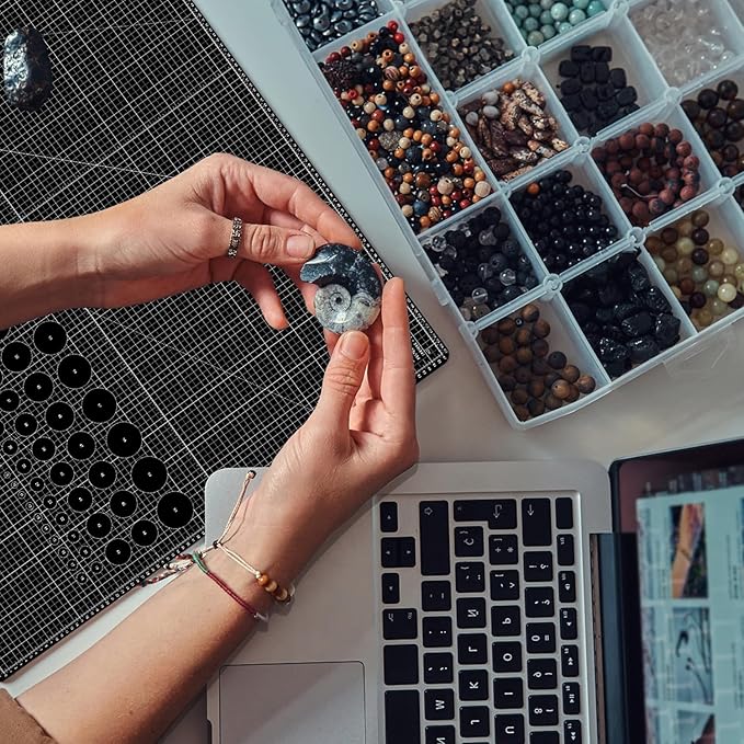Headley Tools Thickened 36 x 48 Inch Self Healing Sewing Cutting Mat, A0 Rotary Cutting Sewing Mat for Crafts, Double Sided 5-Ply Table Cutting Board for Fabric Quilting Leather Hobby, Grey/Black