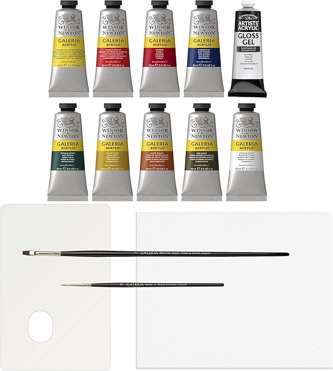 Winsor & Newton Galeria Acrylic Paint, 10 x 60ml (2--oz), Complete 14 Piece Set