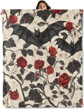 Bat and Rose Gothic Throw Blanket for Boys Girls Kids Adults Women, Fuzzy Warm Soft Cozy Flannel Blankets Gifts for Bedroom, Couch, Travel, Home Decor 40x50 in