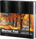 Halobios Square Sketchbook for Drawing, 120 lb/200 GSM Mixed Media Sketchbook, 80 Sheets/160 Pages Portable Marker Drawing Paper Sketch Book for Alcohol Markers, Artists, Beginners（8.3”x8.3”）
