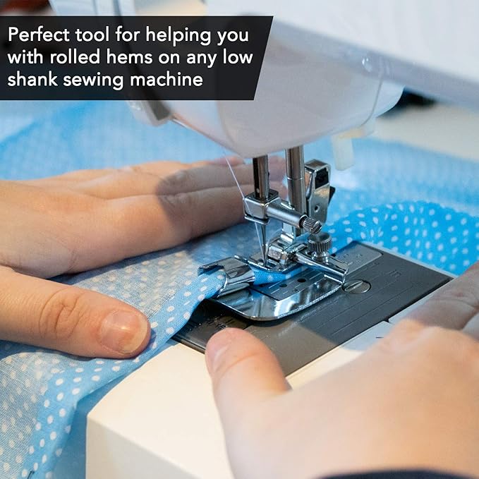 Rolled Hem Presser Foot [6 Sizes] Wide Rolled Hem Foot Set & Narrow Foot Hemmer Set For Brother, Singer & Janome Low Shank Sewing Machines. Hemming Pressure Feet With Distinctive Wide and Narrow Sizes