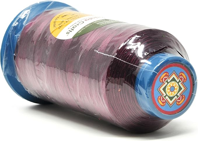 Mandala Crafts Bonded Nylon Thread Wine Heavy Duty Sewing Threads - 1500 YDs Size 69 210D T70 Tex 70 Thread for Leather Jeans Weaving Outdoor Marine Upholstery Threads