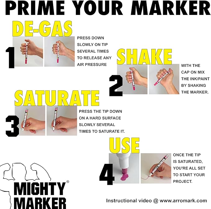 PM-92 Extra Fine Paint Marker, 4 Bonus Tips, 1.0 mm Tip, Xylene Based, Waterproof, Permanent, Valve Action, Manufactured in USA, White 4 Pack