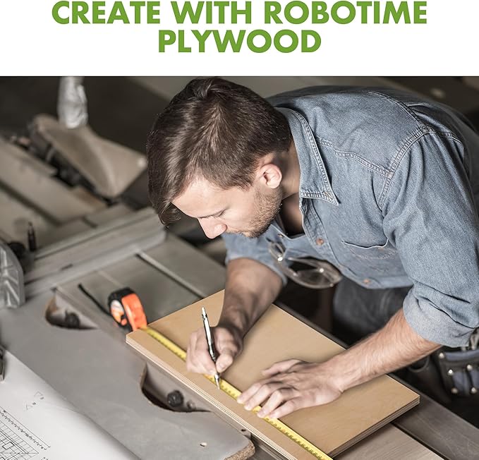 ROBOTIME 6-Pack 1/8" Walnut Plywood Sheets - 12 x 16 x 1/8 Inch - 3mm Laser Wood Sheets for Laser Cutting, Engraving & Wood Burning (Pyrography)