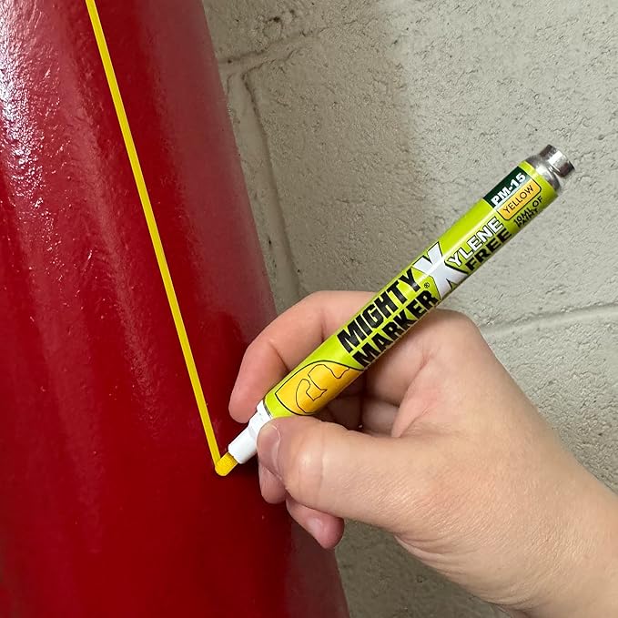 PM-15, Eco-Friendly Paint Marker, Alcohol-Based & Xylene-Free, Waterproof & Permanent, 10ml, 2.3mm Tip, 8 Bonus Tips, Made in USA, Yellow 8 Pack