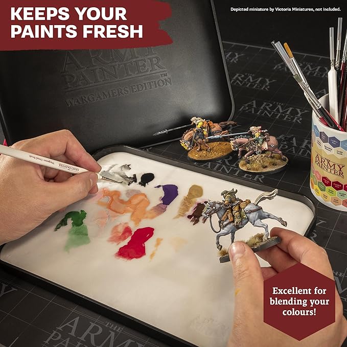 The Army Painter Wargamers Edition Wet Palette XL Bundle, incl. 100 Hydro Sheets, 4 Hydro Foams & Brush Storage - Wet Palette for Miniatures Acrylic Paint, DND & Warhammer