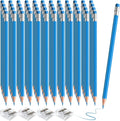 48 PCS Lightblue Checking Pencils Erasable Colored Pencils with Eraser Pre Sharpened Pencil 2 HB - Ideal for Checking, Grading, Tests & Office/School Supplies (Lightblue)